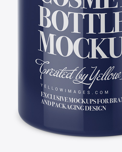 Glossy Cream Bottle Mockup - High-Angle Shot