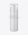 Glossy Cream Bottle with Transparent Cap Mockup - Half-Side View (High-Angle Shot)