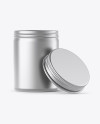 100ml Open Matte Metal Round Tin Box Mockup - Front View