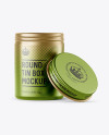 100ml Open Matte Metal Round Tin Box Mockup - Front View