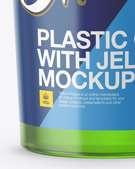 175g Clear Plastic Cup with Jelly Mockup - Front View - Free Download