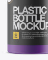 Open Matte Plastic Bottle With Measuring Cap Mockup