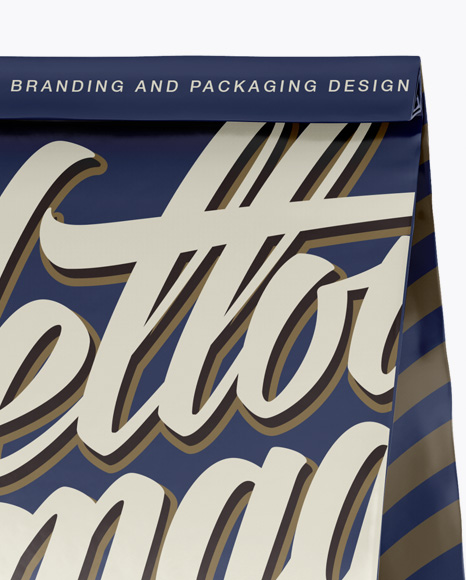 Glossy Paper Bag Mockup - Half Side View