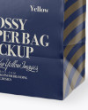 Glossy Paper Bag Mockup - Half Side View