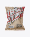 Kraft Snack Bag Mockup - Back View