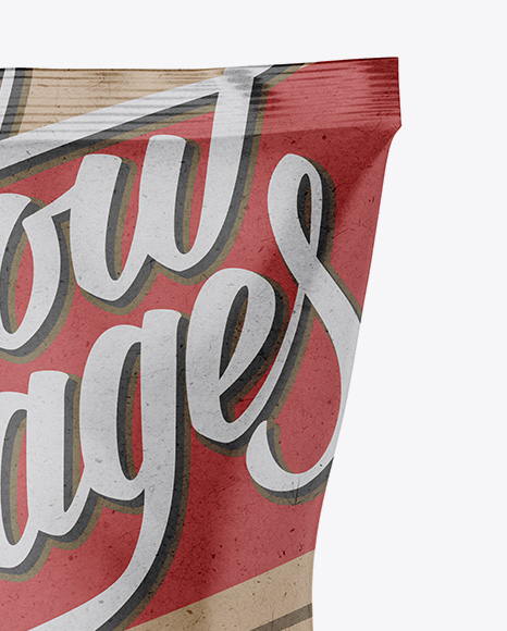 Kraft Snack Bag Mockup - Back View