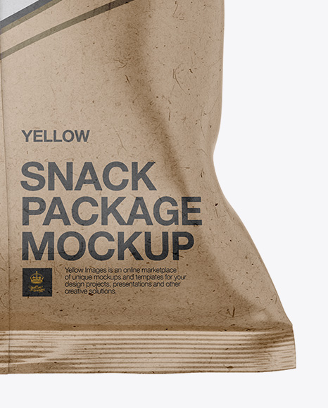 Kraft Snack Bag Mockup - Back View