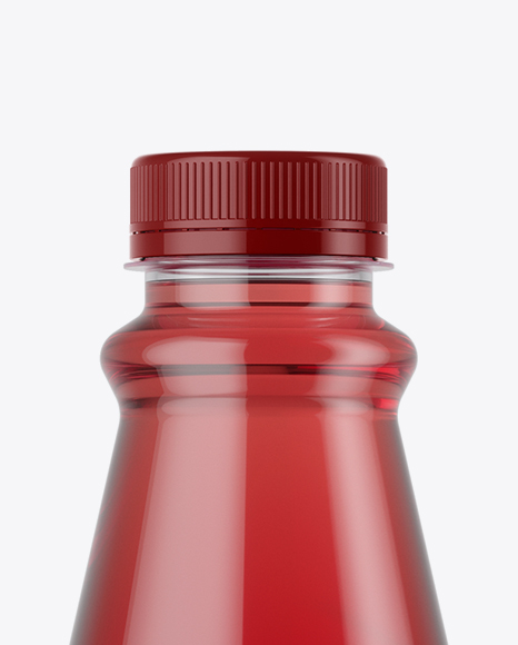 Plastic Bottle with Red Drink Mockup