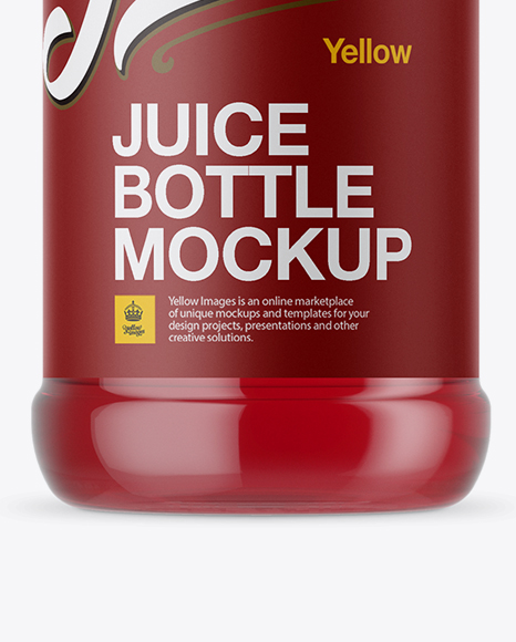 Plastic Bottle with Red Drink Mockup