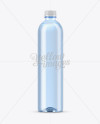 Blue PET Bottle With Water Mockup