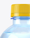 Blue PET Bottle With Water Mockup