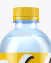 Blue PET Bottle With Water Mockup