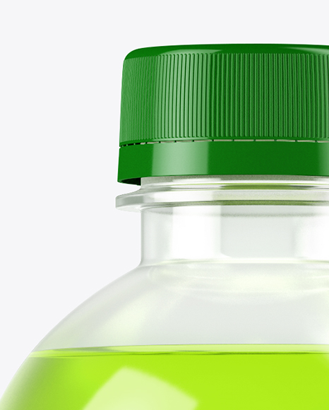 Clear PET Bottle With Soft Drink Mockup