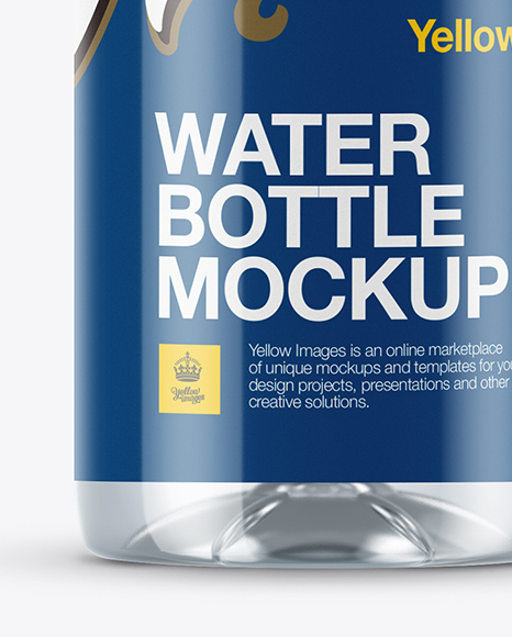 Clear PET Bottle With Water Mockup