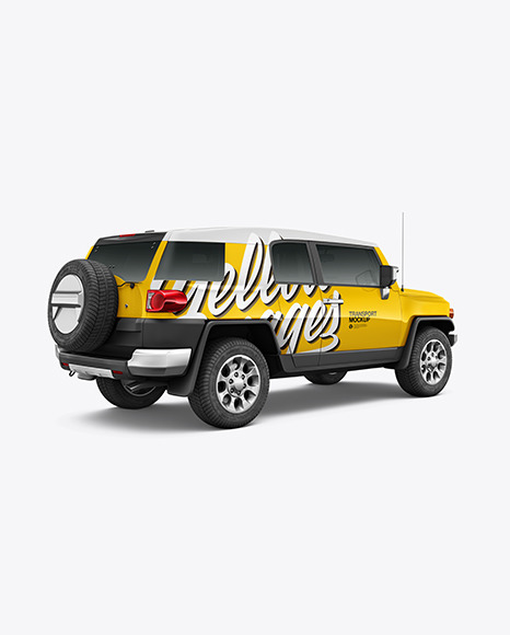 Off-Road SUV Mockup - Back Half Side View