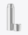 Opened Metallic Thermos Mockup