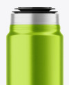 Opened Metallic Thermos Mockup