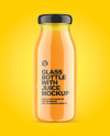 Glass Bottle with Multifruit Juice Mockup