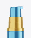 Metallic Cosmetic Bottle with Pump Mockup