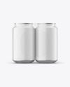 6 Pack Matte Cans Mockup