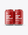 6 Pack Glossy Cans Mockup