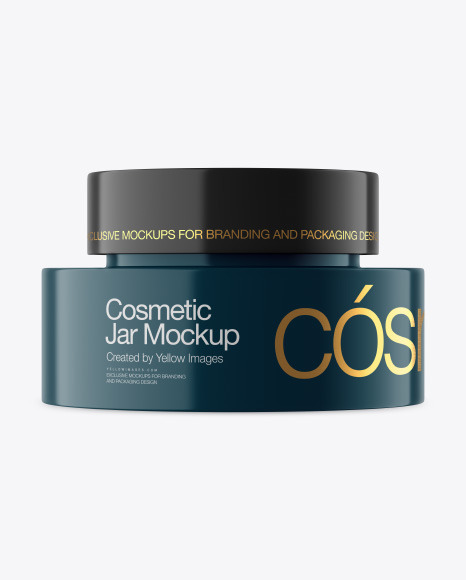 Glossy Cosmetic Jar Mockup