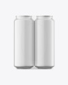 6 Pack Glossy Cans Mockup