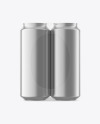 6 Pack Metallic Cans Mockup