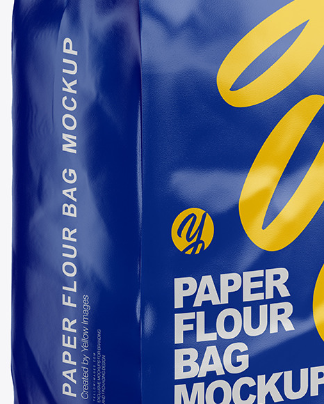 Glossy Paper Flour Bag Mockup