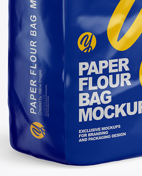 Glossy Paper Flour Bag Mockup