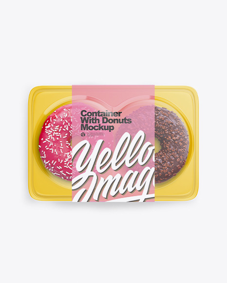 Container with Donuts Mockup