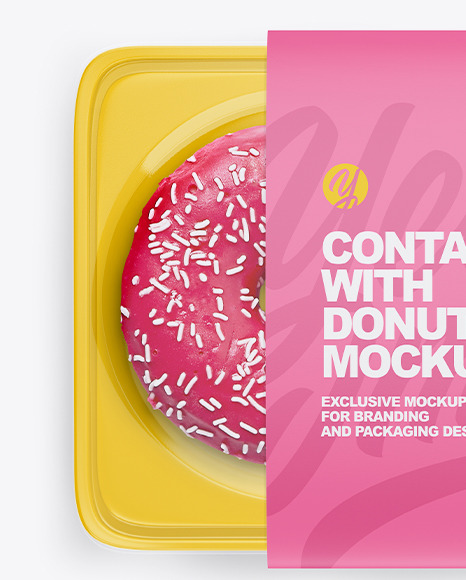 Container with Donuts Mockup