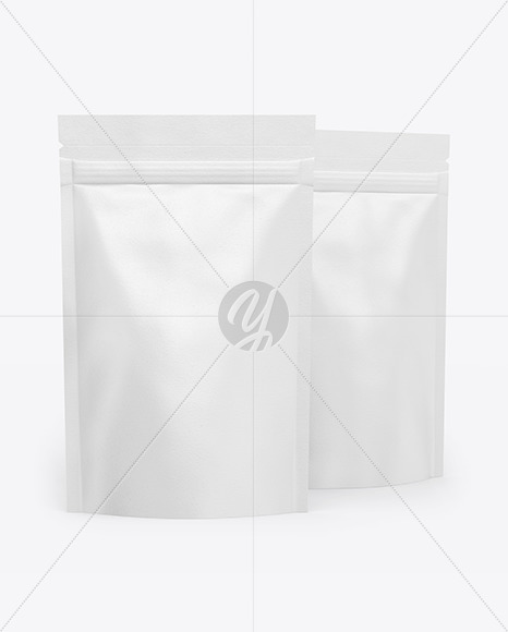 Two Textured Stand-Up Pouches Mockup