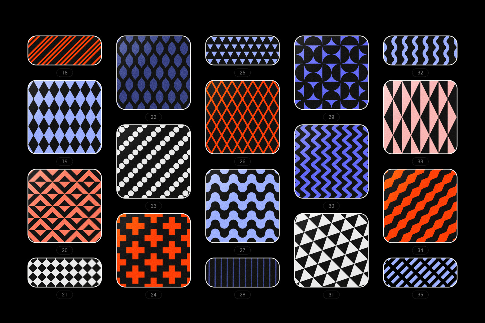 Vibrant geometric seamless patterns collection