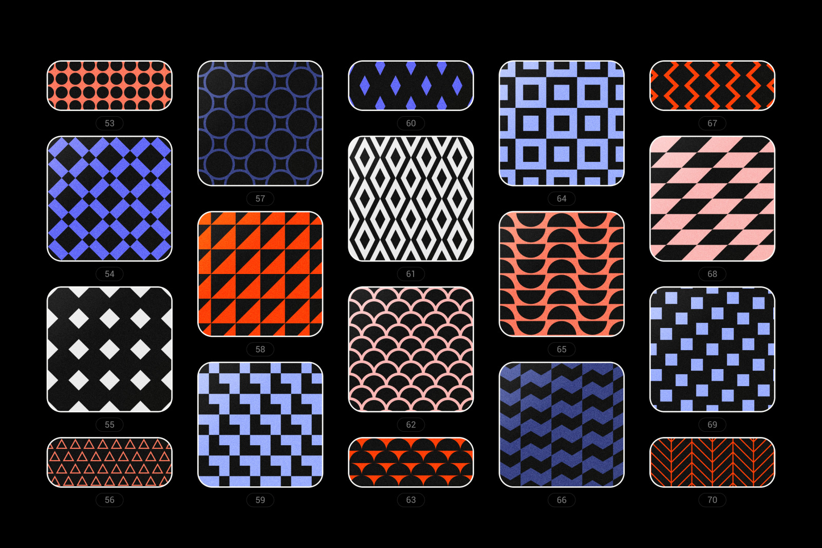 Vibrant geometric seamless patterns collection