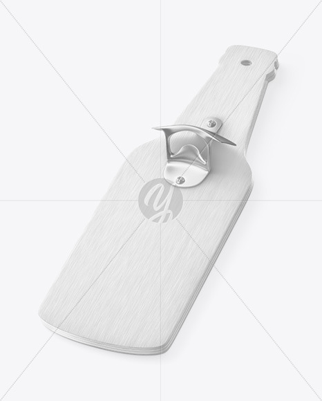 Bottle Opener with Wooden Holder Mockup