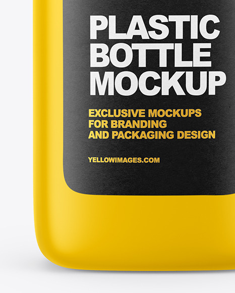 Matte Square Plastic Bottle Mockup