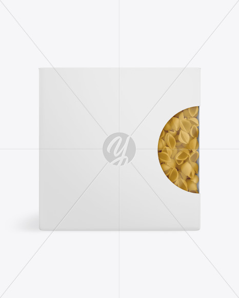 Paper Box With Conchiglie Pasta Mockup