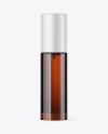 Dark Amber Glass Cosmetic Bottle with Pump Mockup