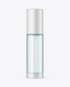 Blue Glass Cosmetic Bottle with Pump Mockup