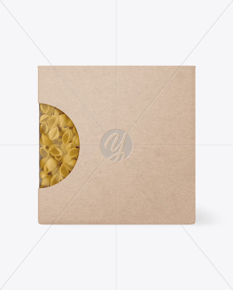 Kraft Paper Box With Conchiglie Pasta Mockup