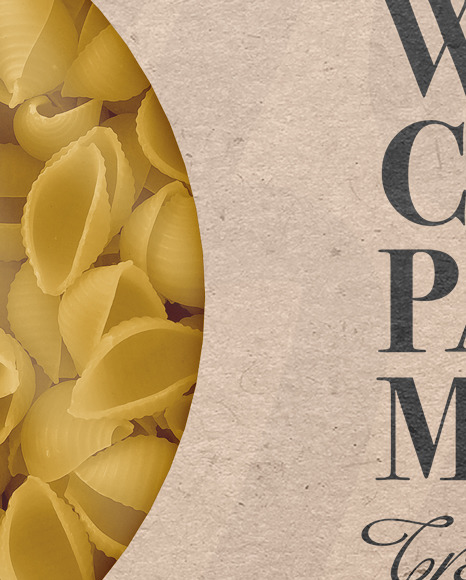 Kraft Paper Box With Conchiglie Pasta Mockup