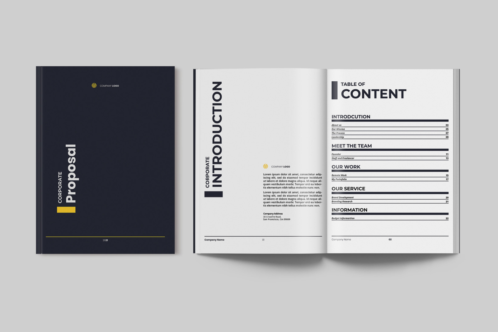 Monochromatic Corporate Proposal Indesign Template