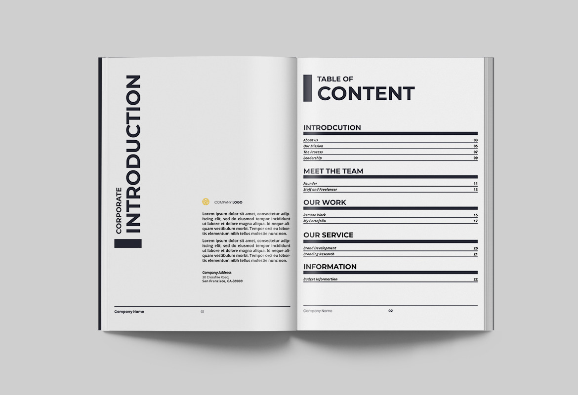 Monochromatic Corporate Proposal Indesign Template