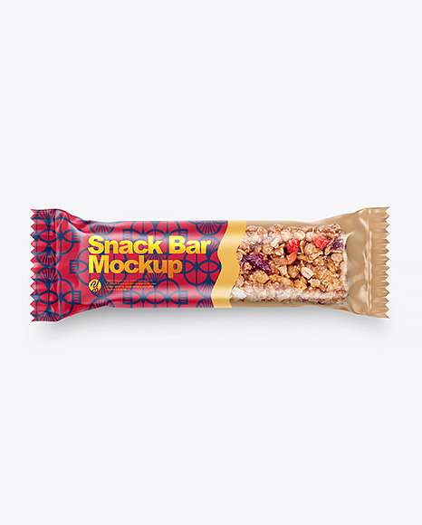 Muesli Bar With Strawberries Mockup