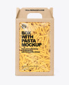 Kraft Box with Tortiglioni Pasta Mockup