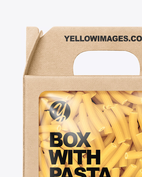 Kraft Box with Tortiglioni Pasta Mockup