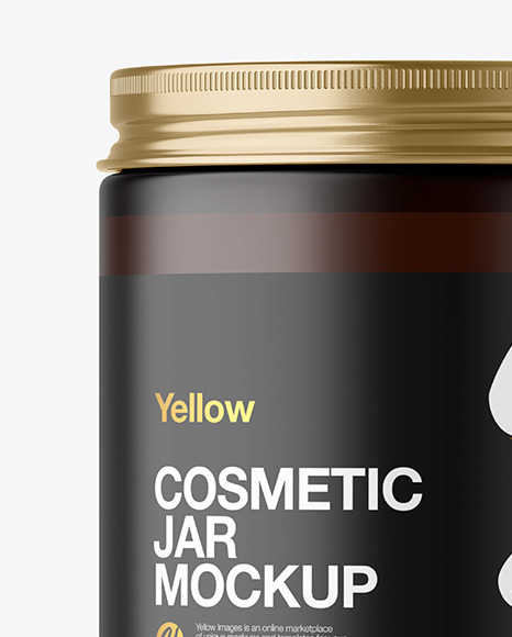 Frosted Amber Cosmetic Jar Mockup