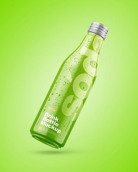 Fly Glossy Drink Bottle w/ Drops Mockup