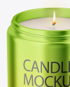 Glossy Metallic Candle Mockup